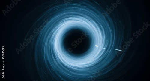 Bottom positioned circular polar vortex with icy blue swirling current for world meteorological day and arctic weather phenomena visualization