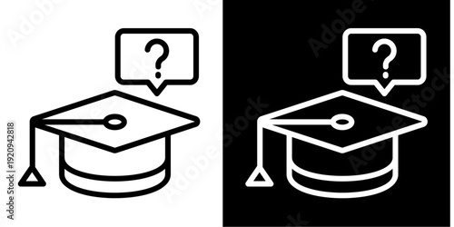 Learning Question  Icon Set White Mix Style Collection