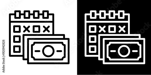 Payment Schedule  Icon Set White Mix Style Collection