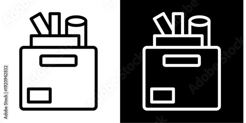 Office Supplies  Icon Set White Mix Style Collection