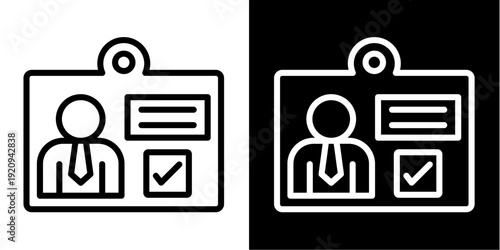 Employee Identification  Icon Set White Mix Style Collection