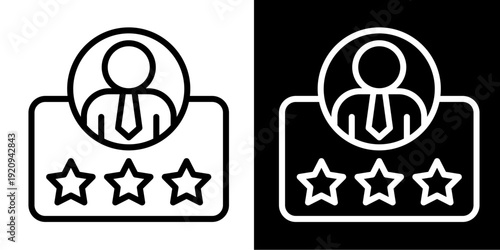 Employee Rating  Icon Set White Mix Style Collection