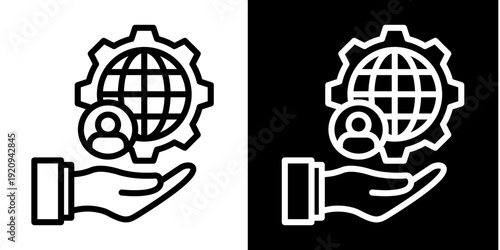 Global Recruitment  Icon Set White Mix Style Collection
