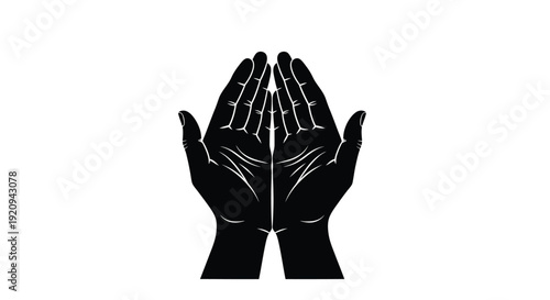 Two black hands facing each other palms open in a symbolic gesture