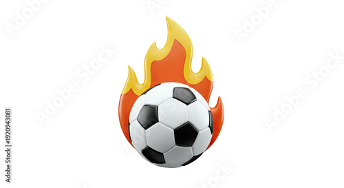 Soccer ball on fire emoji