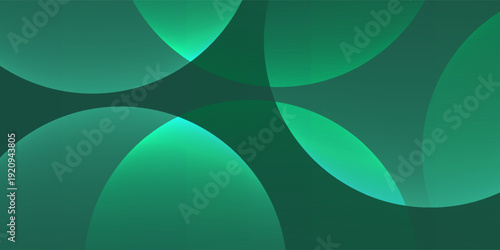 Abstract Green Gradient Background with Overlapping Circular Shapes