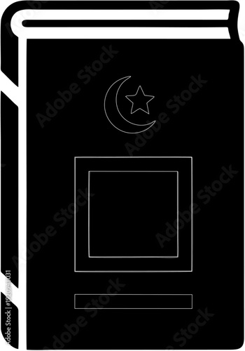Holy Quran Book Glyph Icon Vector