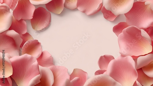 Delicate Pink Rose Petals Framing Soft Background for Wedding, Love, and Romantic Themes with Gentle Texture and Natural Beauty Elements