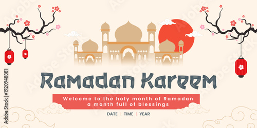 Japanese style Ramadan banner design