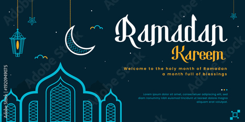 Simple banner design to welcome the month of Ramadan