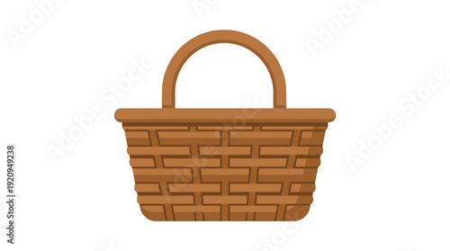 Basket d flat vector isolated white background