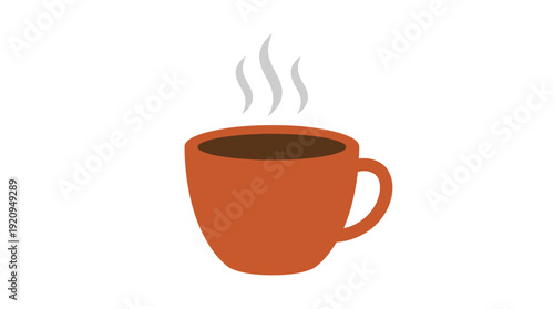 Steaming Coffee Cup d flat vector isolated white background