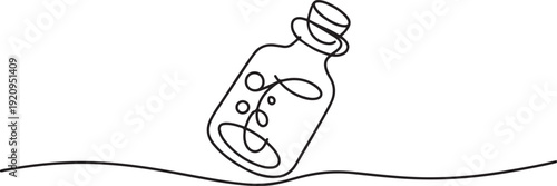 Homeophaty concept. Single line draw design. one line art icon drawing vector