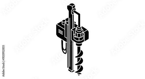Industrial Drilling Machine Icon for Construction and Engineering Projects.