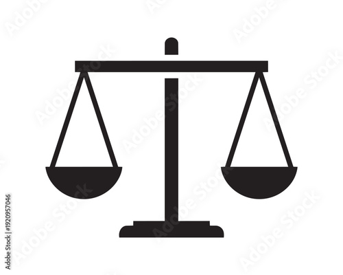 Black Silhouette Balance Scale – Justice, Fairness, and Legal System Symbol