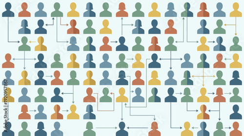 Vibrant network of diverse people connecting and interacting