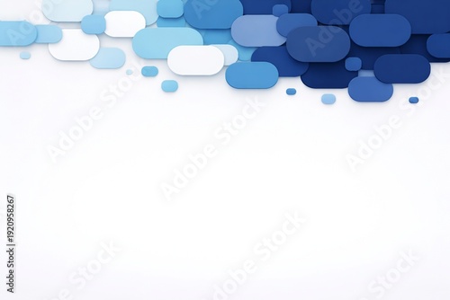Blue Rounded Shapes Top Border Background Layout