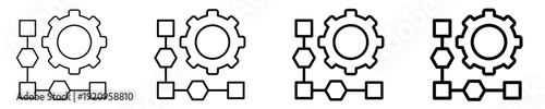 Flowchart  Icon Set Different Style Collection

