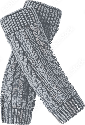 Leg gray warmers vector on white background.
