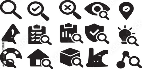 Vector icon set of various shapes for web business and technology use