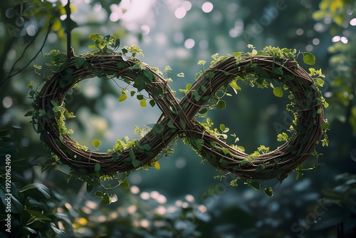 Infinity Symbol Made of Vines — Renewable Growth and Sustainability Concept