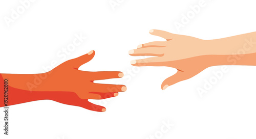 Diverse Hands Reaching Out to Each Other Symbolizing Unity, Connection, and Support
