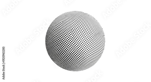Abstract Sphere with Halftone Dots Pattern - Futuristic Geometric Design