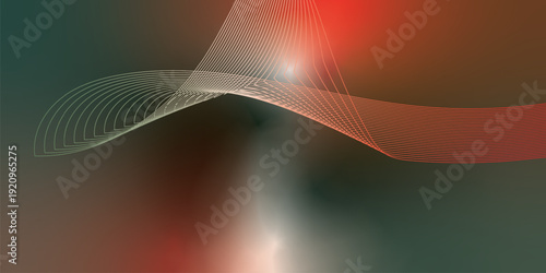 Dark textured noisy background featuring vibrant red, green and white abstract glowing gradient waves with soft blur effect for modern header, poster and banner design