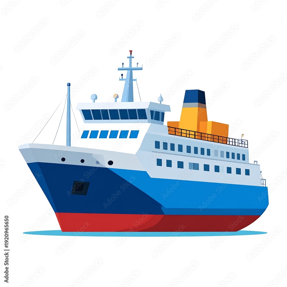 Fototapeta premium A large ferry or cruise ship with multiple decks