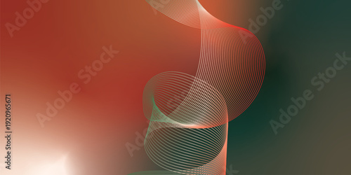 Dark textured noisy background featuring vibrant red, green and white abstract glowing gradient waves with soft blur effect for modern header, poster and banner design