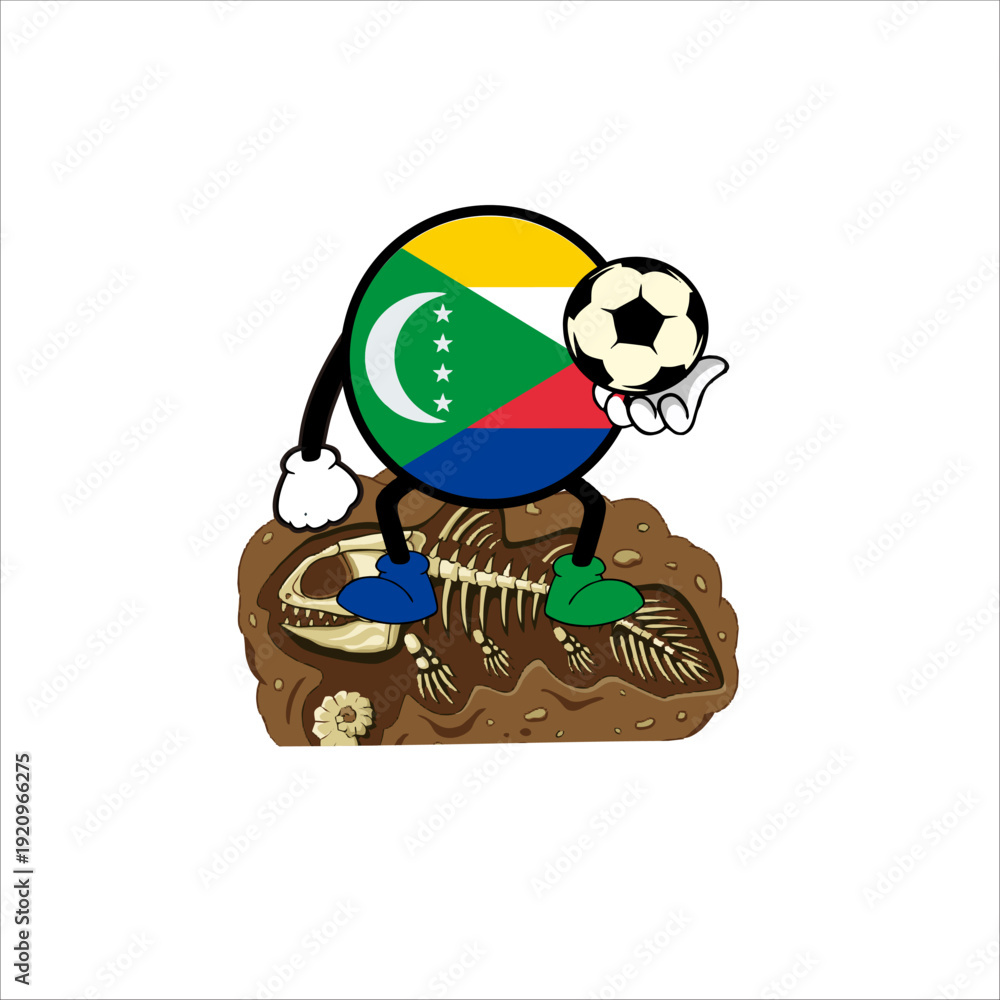 Fototapeta premium Print Comoros football country character design for sports identity.
