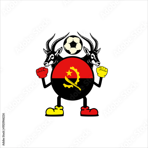 Print Angola football country character design for sports identity.