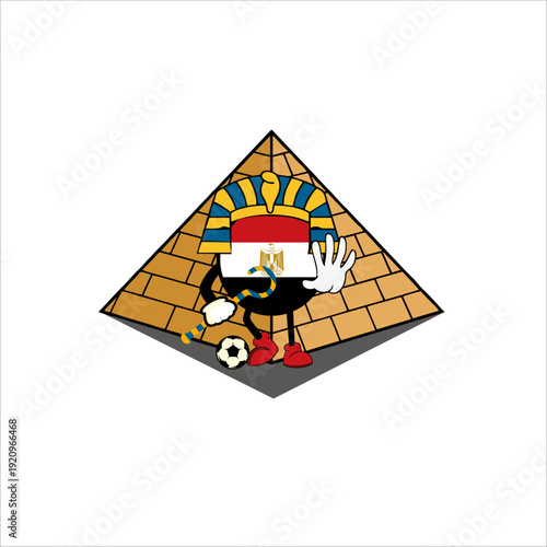 Print Egyptian football country character design for sports identity.