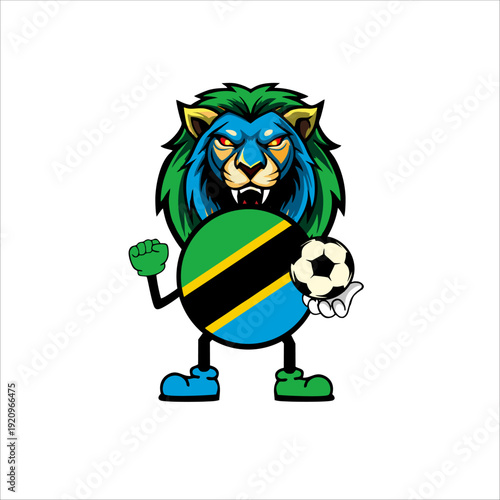 Print Tanzania football country character design for sports identity.