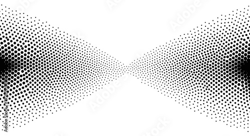 Abstract Halftone Pattern with Fading Dots and Geometric Perspective