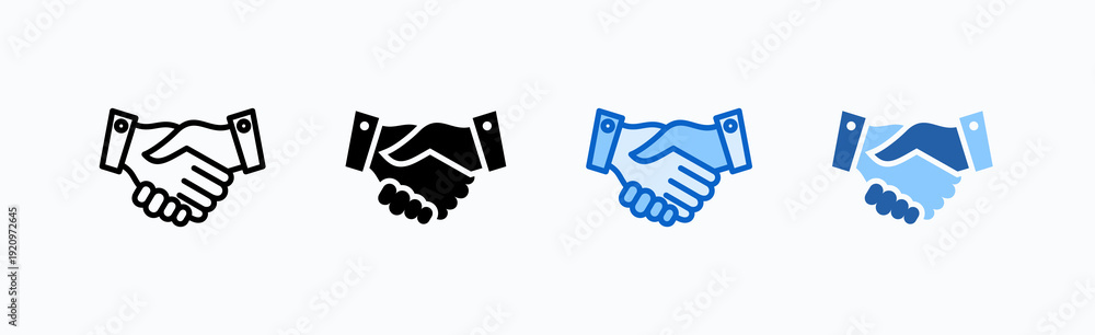 Obraz premium Handshake Icon Sheet Multiple Style Collection Isolated Vector
