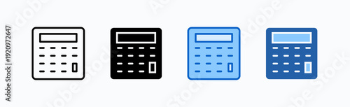 Calculator Icon Sheet Multiple Style Collection Isolated Vector