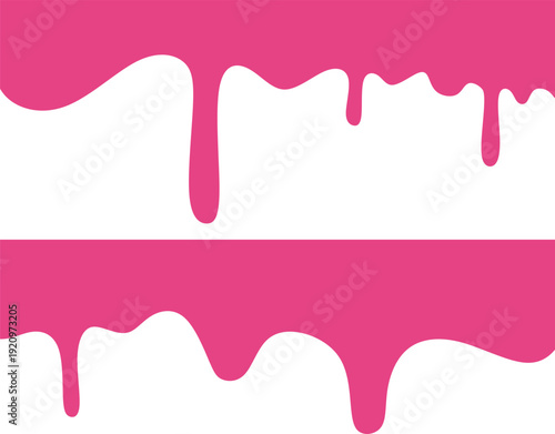 A set of melting and dripping pink strawberry on transparent background. pink fluid background. bakery background. 