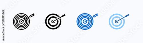 Target Icon Sheet Multiple Style Collection Isolated Vector