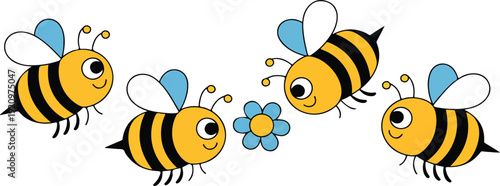 Honey Bees and Beehives Vector Set – Apiculture and Nature Illustration