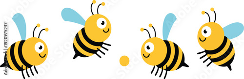 Honey Bees and Beehives Vector Set – Apiculture and Nature Illustration