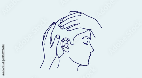 Woman receiving a head massage therapy.