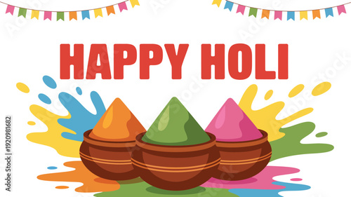 Holi Celebration Bowls Colorful Powder