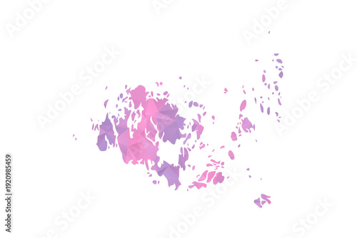 Aland Islands Map - Polygon Style Vector Illustration in Pink and Purple Gradient, Low Poly Geometric Design, Isolated on White Background for Infographics and Education.