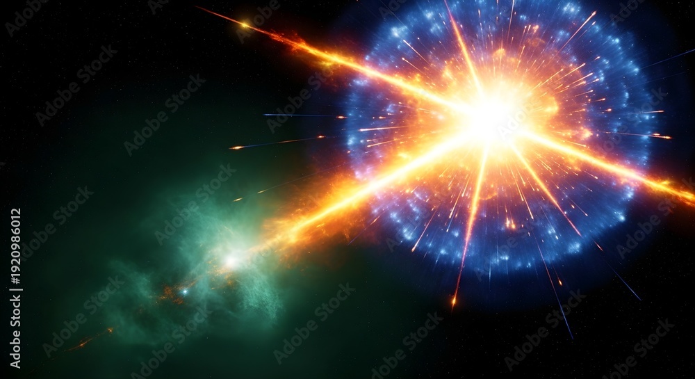 Fototapeta premium Luminous Energy Explosion in Deep Space Illustration
