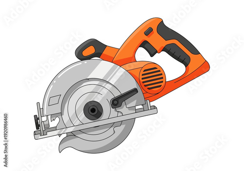 Circular saw cutting through material with precision and power