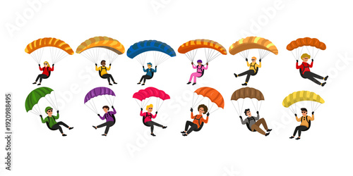Person Paragliding Illustration