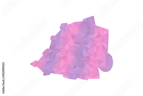 Holy See Map - Polygon Style Vector Illustration in Pink and Purple Gradient, Low Poly Geometric Design, Isolated on White Background for Infographics and Education.