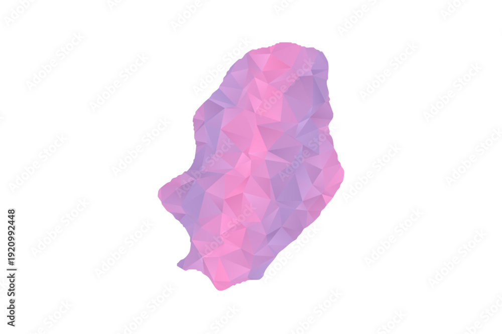 Fototapeta premium Niue Map - Polygon Style Vector Illustration in Pink and Purple Gradient, Low Poly Geometric Design, Isolated on White Background for Infographics and Education.