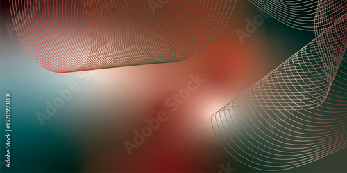 Dark textured noisy background featuring vibrant red, green and white abstract glowing gradient waves with soft blur effect for modern header, poster and banner design